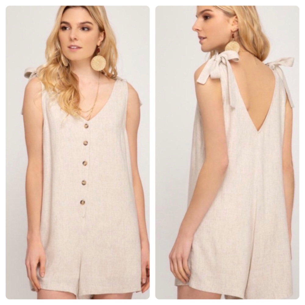 She + Sky linen romper